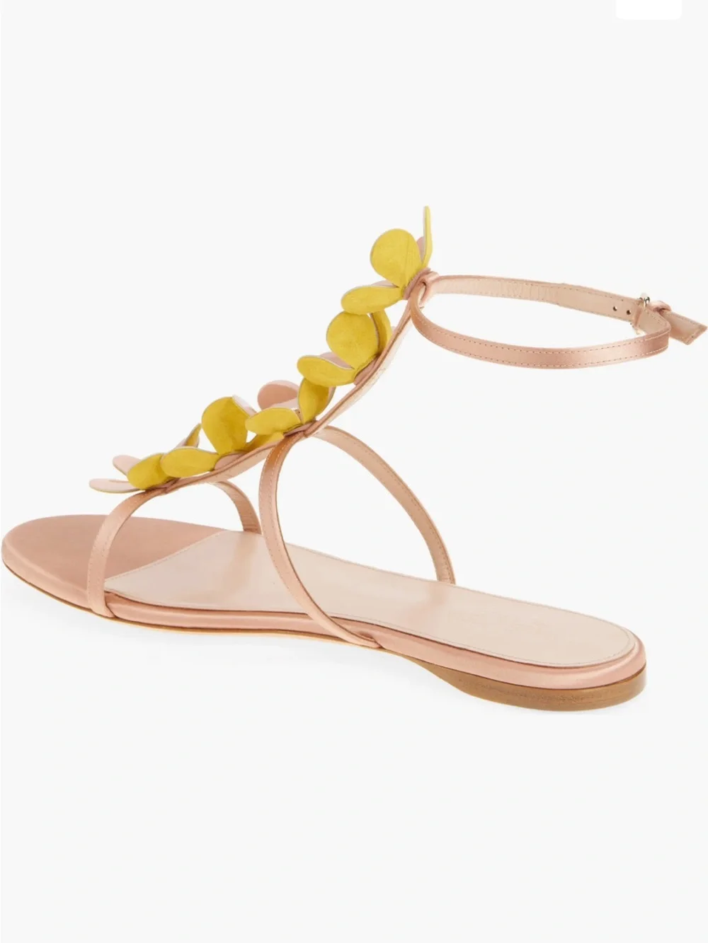 Giambattista Valli Flower Ankle Strap Sandal in Nude